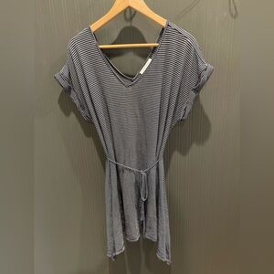 Motherhood short sleeve striped maternity‎ top size large/XL stretchy tunic navy